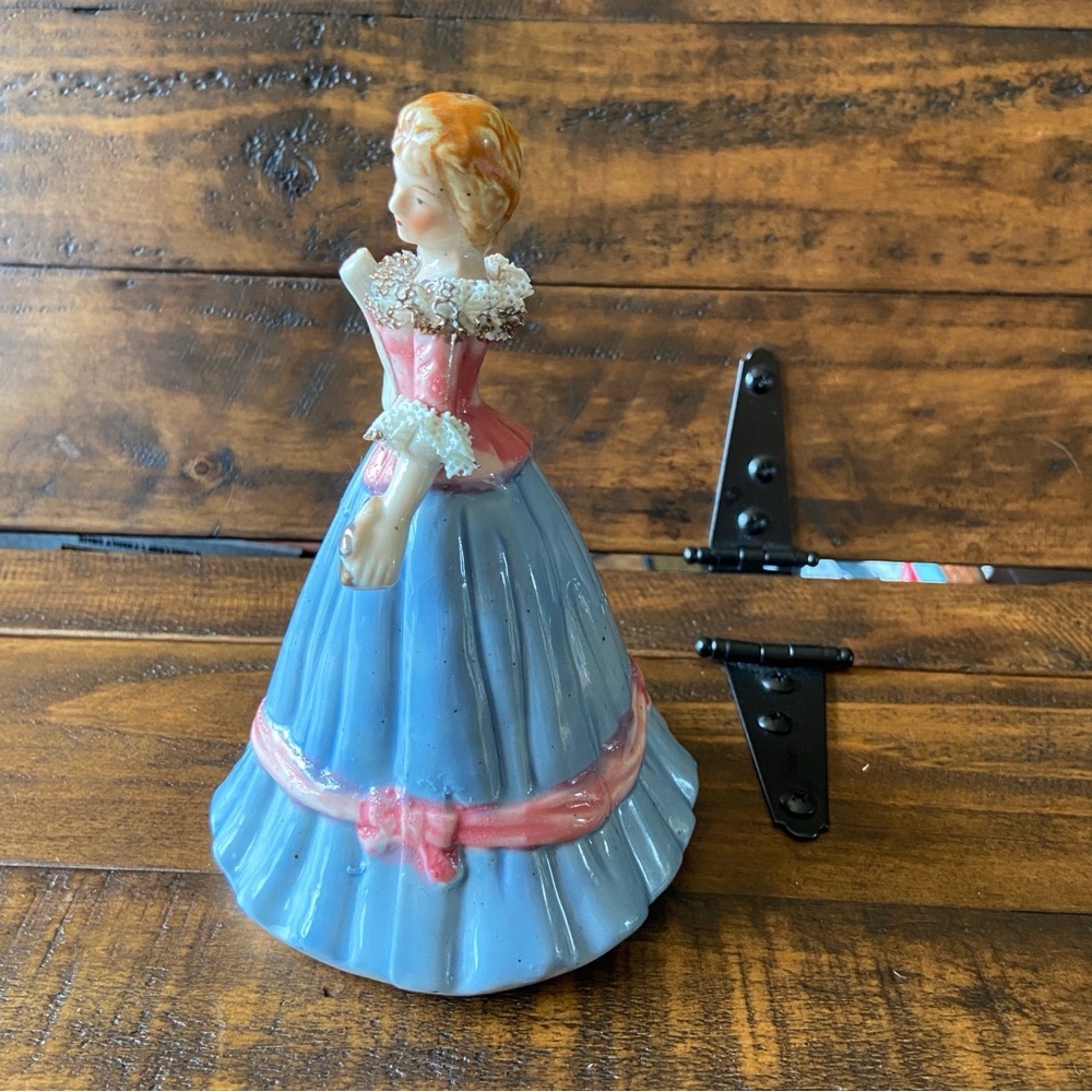 Vintage Porcelain Ceramic Lace Lady‎ Figurine twirling Musical-AS IS - Picture 2 of 7